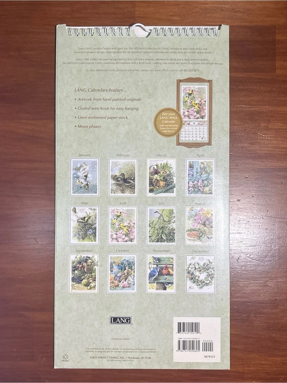 2016 The LANG Marjolein Bastin Nature’s Journal Calendar + Sleeve 15”x8”